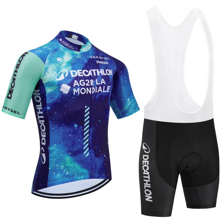 Ensemble cuissard vélo et maillot cyclisme équipe pro DECATHLON AG2R 2024 Aero Mesh