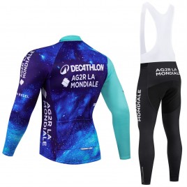 Ensemble cuissard vélo et maillot cyclisme hiver pro DECATHLON AG2R 2024