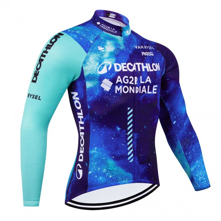 Maillot vélo hiver équipe pro DECATHLON AG2R 2024