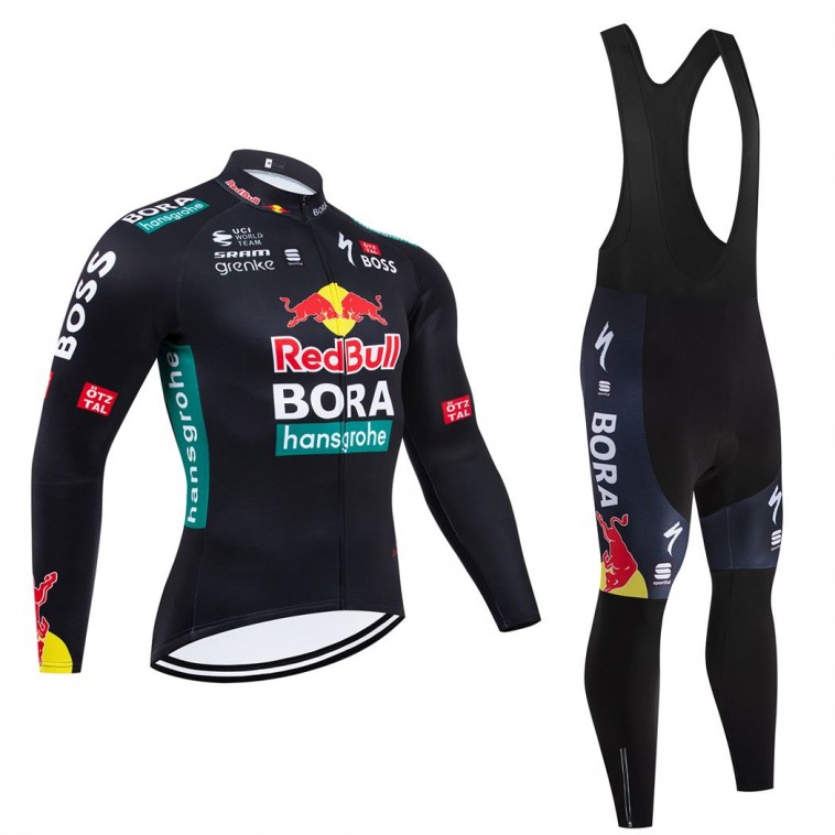 Ensemble cuissard vélo et maillot cyclisme hiver pro RED BULL-BORA-HANSGROHE 2024