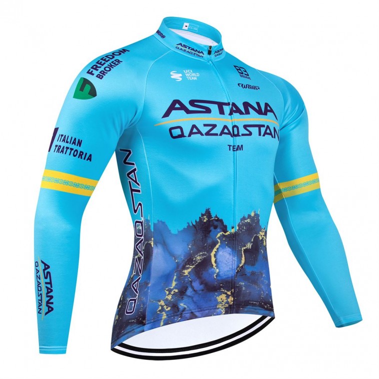 Maillot vélo hiver équipe pro ASTANA QAZAQSTAN 2024 Team