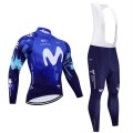 Ensemble cuissard vélo et maillot cyclisme hiver pro MOVISTAR 2024