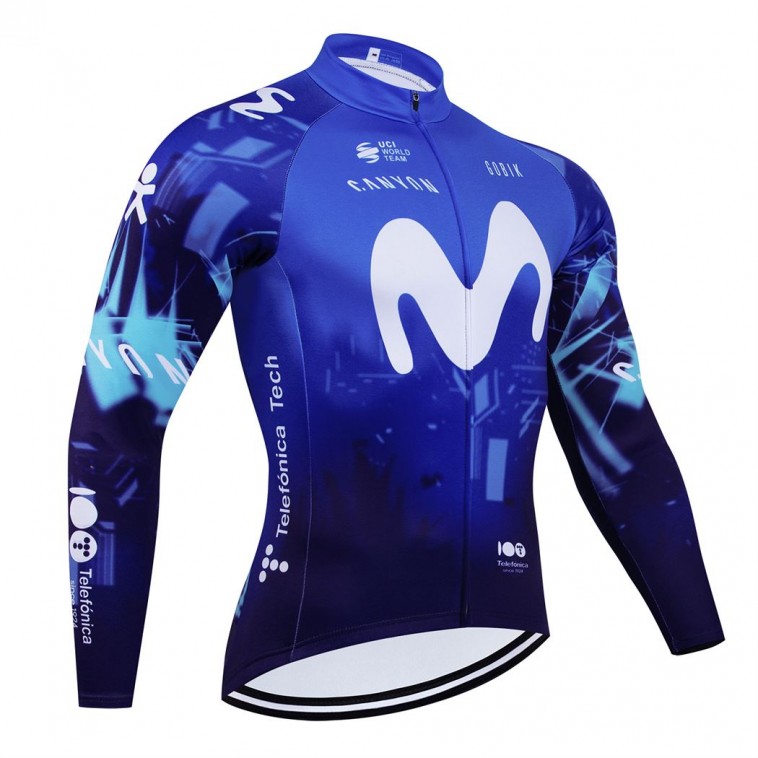 Maillot vélo hiver équipe pro MOVISTAR 2024