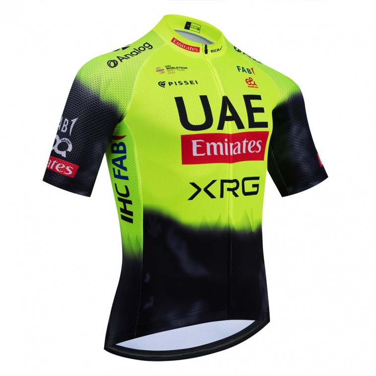 Maillot vélo équipe pro UAE TEAM EMIRATES 2025 Aero Mesh Fluo