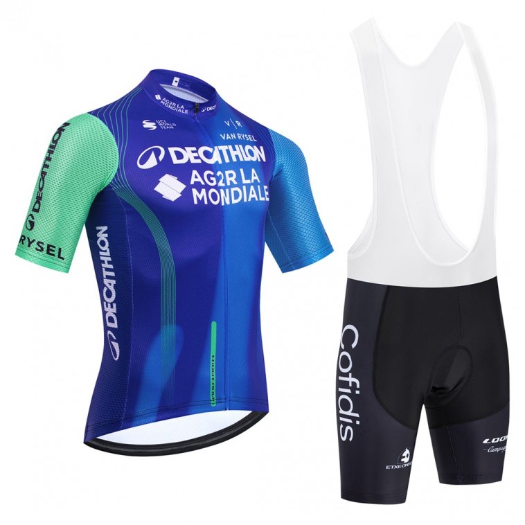 Ensemble cuissard vélo et maillot cyclisme équipe pro DECATHLON AG2R 2025 Aero Mesh