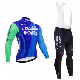 Ensemble cuissard vélo et maillot cyclisme hiver pro DECATHLON AG2R 2025