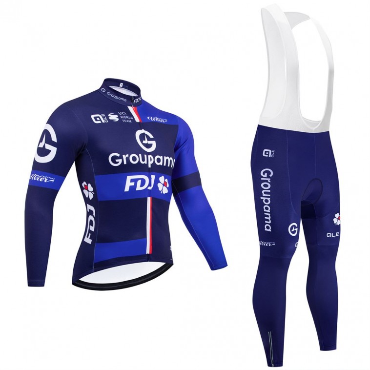 Ensemble cuissard vélo et maillot cyclisme hiver pro GROUPAMA FDJ 2025