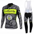 Ensemble cuissard vélo et maillot cyclisme hiver équipe pro Tinkoff Saxo fluo