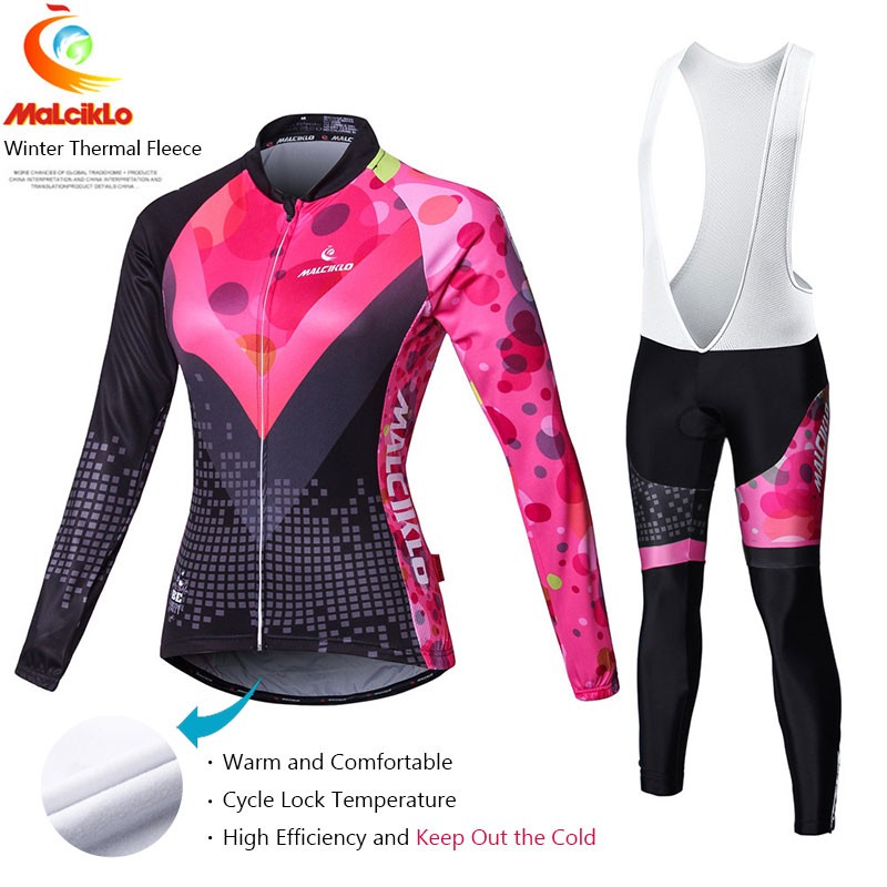 Ensemble cuissard velo et maillot cyclisme hiver femmes Malciklo Tenuevelo