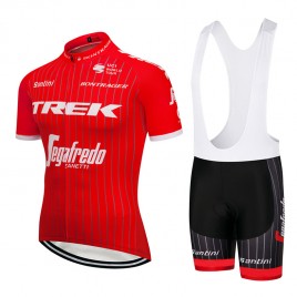 Ensemble cuissard vélo et maillot cyclisme équipe pro Trek 2018 rouge