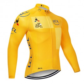 Maillot vélo hiver pro Tour de France jaune 2018 LCL