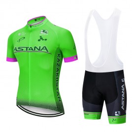 Ensemble cuissard vélo et maillot cyclisme pro ASTANA 2019 vert