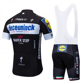 Ensemble cuissard vélo et maillot cyclisme pro DECEUNINCK QUICK STEP 2019 noir