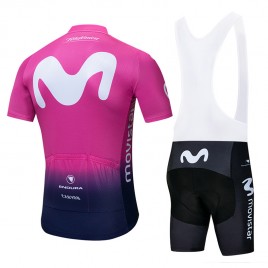 Ensemble cuissard vélo et maillot cyclisme pro MOVISTAR 2019 Rose