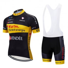 Ensemble cuissard vélo et maillot cyclisme équipe pro TOTAL Direct Energie 2019 black edition