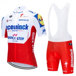 Ensemble cuissard vélo et maillot cyclisme équipe pro DECEUNINCK QUICK STEP 2020 Aero Mesh Red