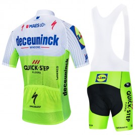 Ensemble cuissard vélo et maillot cyclisme équipe pro DECEUNINCK QUICK STEP 2020 Aero Mesh Fluo