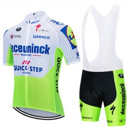 Ensemble cuissard vélo et maillot cyclisme équipe pro DECEUNINCK QUICK STEP 2020 Aero Mesh Fluo