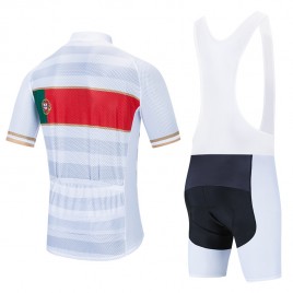 Ensemble cuissard vélo et maillot cyclisme pro PORTUGAL 2020 Blanc Aero Mesh