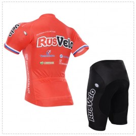 Ensemble cuissard vélo sans bretelles et maillot cyclisme équipe pro Rusvelo